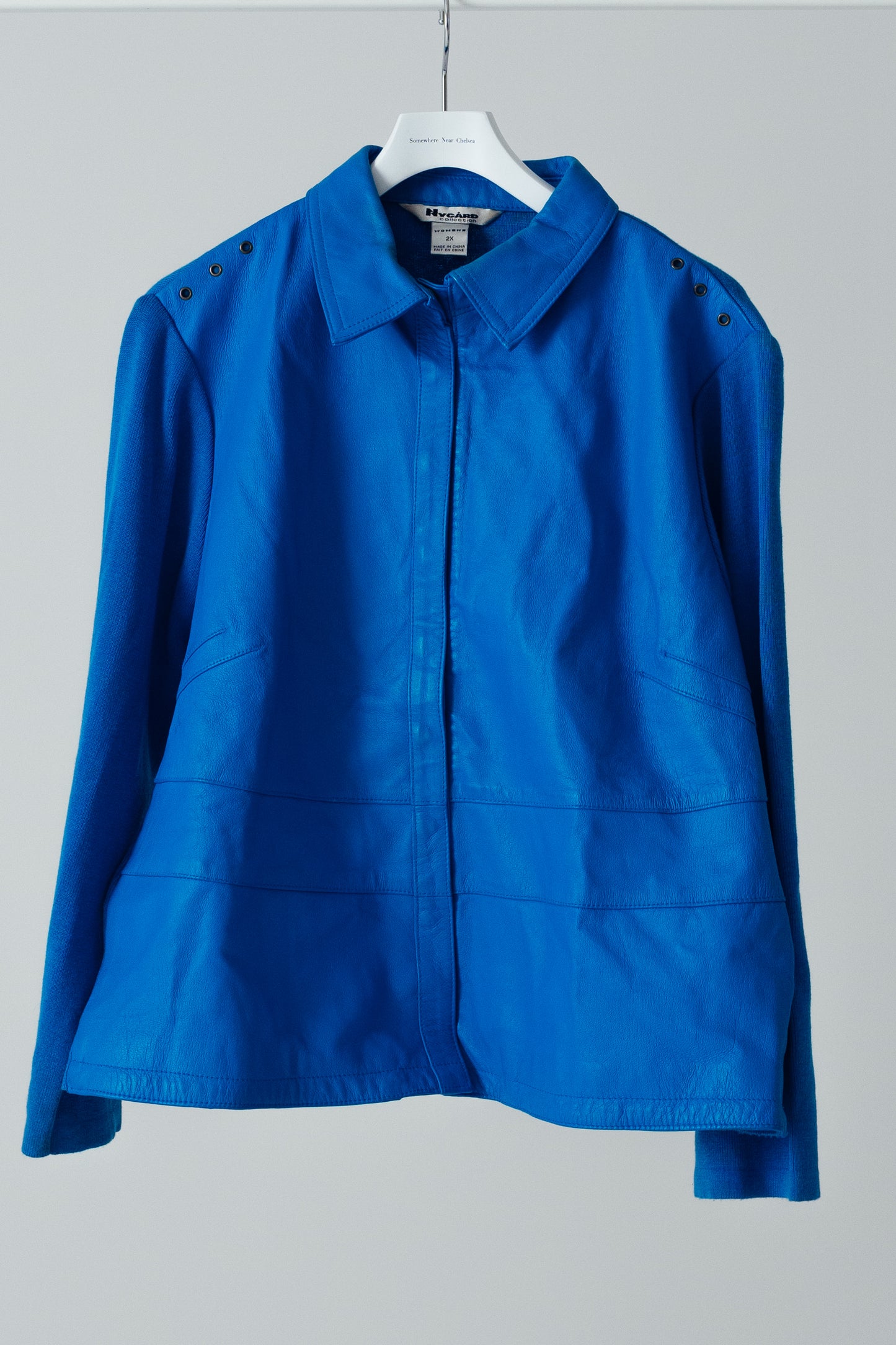 80'sBlue leather jacket
