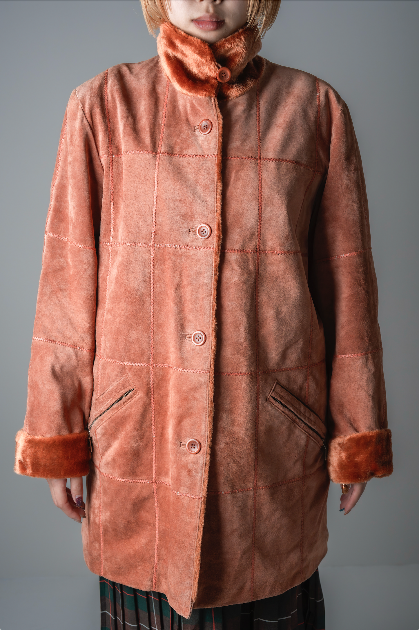 ［EU］fur mix overcoat